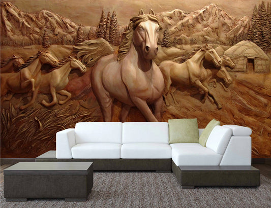 Custom 3D Wall Art Horse Wallpaper