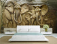 3D elephant family wall mural - view 3
