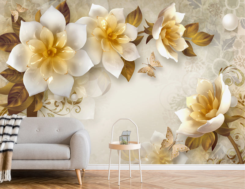 3D Mural Lili Flower Wallpaper