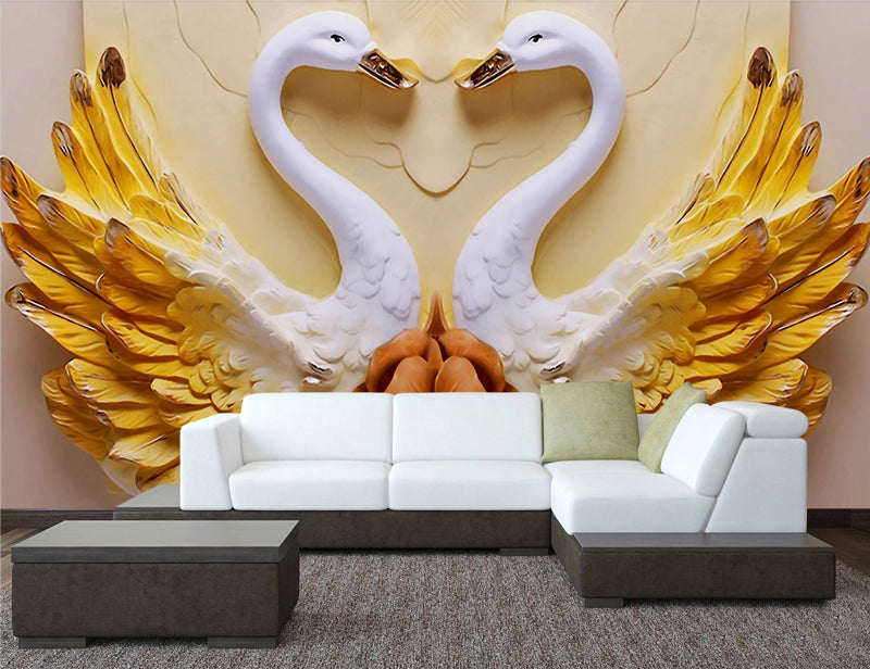 New Luxury Swan Bird 3D Wallmural