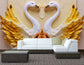 Luxury 3D swan bird wall mural - view 2
