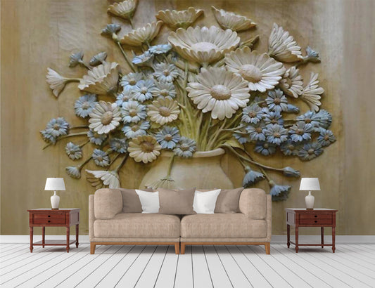 3D Flower Painting Wallpaper
