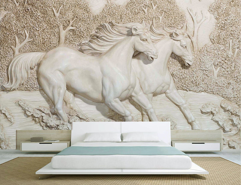 3D White Horse Wallpaper