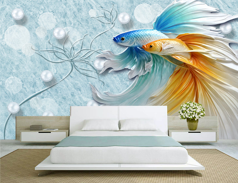 3D Fish Wall Mural