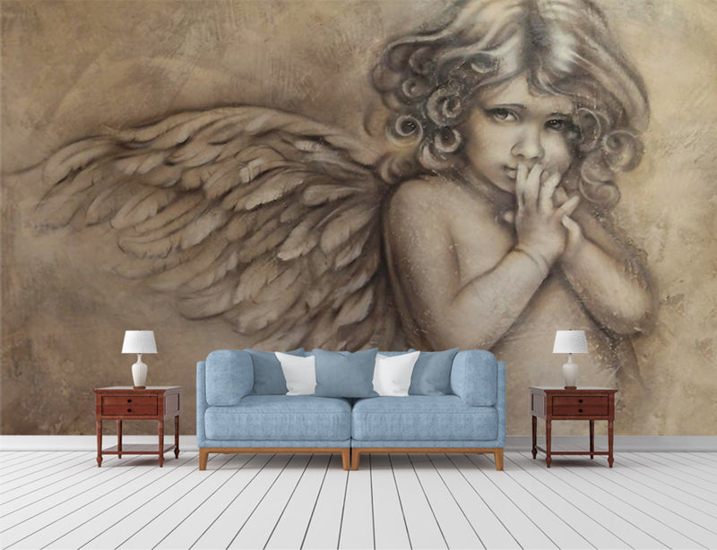 3D Little Angel Wall Mural Wallpaper