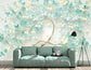 Mint green flowers 3D wall mural - view 3