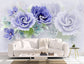 Aqua Blue 3D Floral Wallpaper