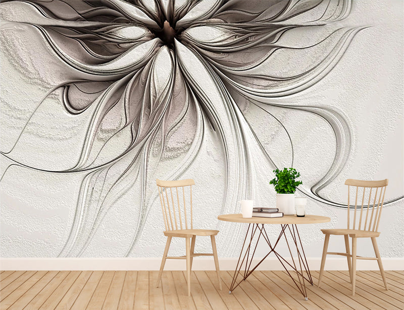 Black And White 3D Floral Design