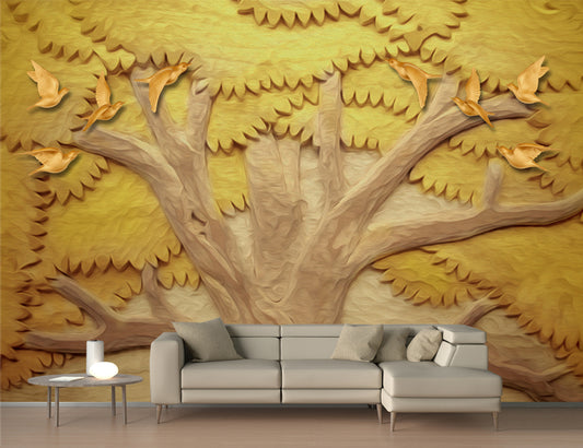 Wood Carving Wall Art 3D Wallpaper