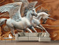 3D white horses wallpaper
