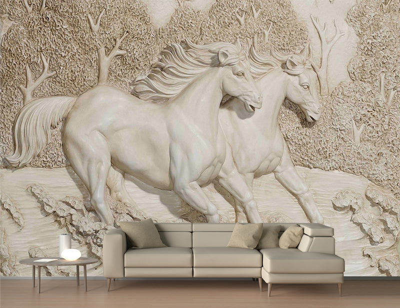 3D White Horse Wallpaper