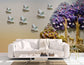 3D tree and flying birds wallpaper - view 3