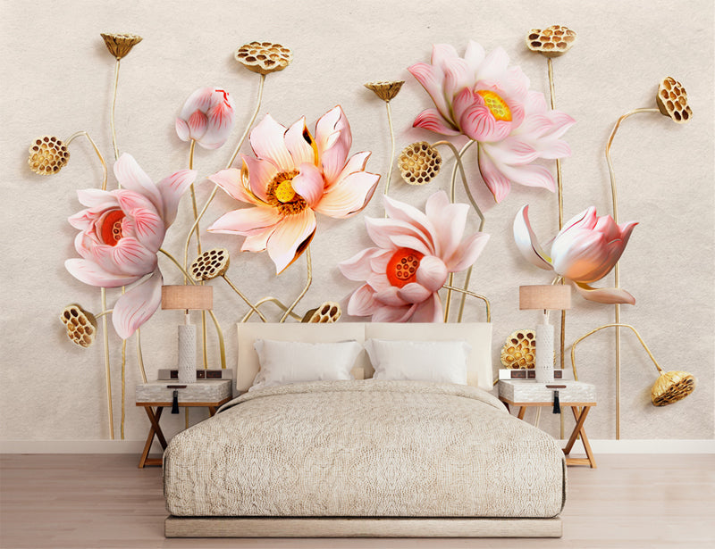 Decorative 3D Floral Wallpaper