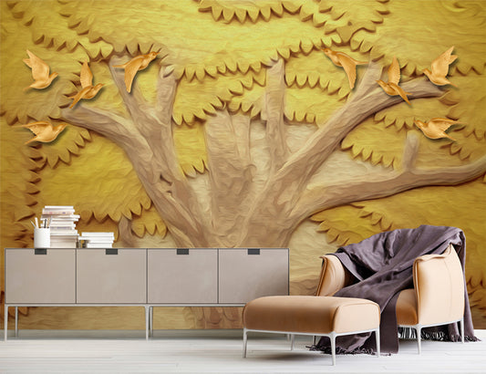 Wood Carving Wall Art 3D Wallpaper