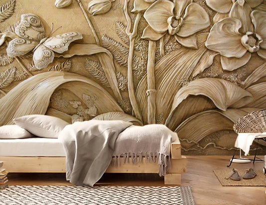 Bedroom - Orchid Flower 3d Wallpaper