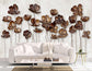 3D brown metal flowers wallpaper - view 4