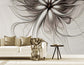 Abstract 3D beige floral wallpaper - view 2