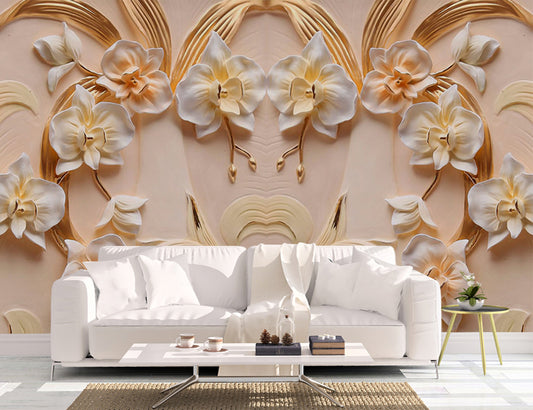 3D Floral Wallpaper, Big Flower 3d Wall Mural for Living Room