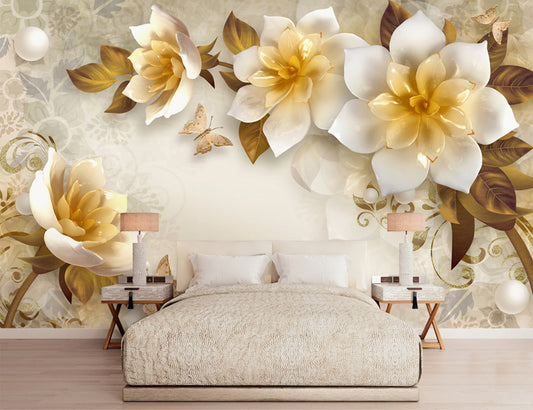 3D Mural Lili Flower Wallpaper
