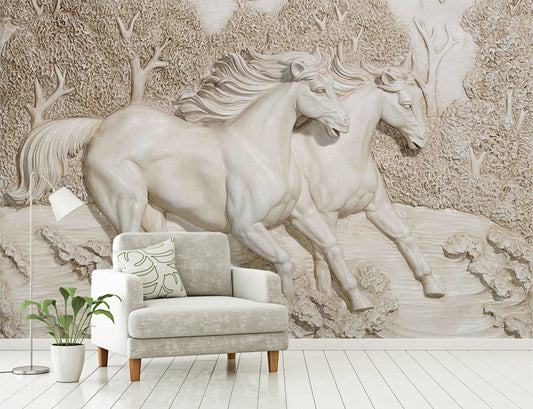 3D White Horse Wallpaper