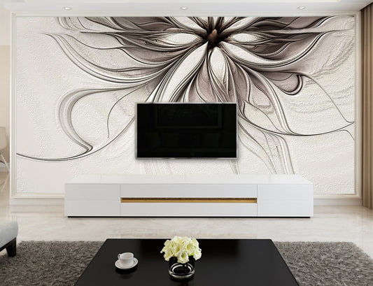 Abstract 3D beige Floral wallpaper