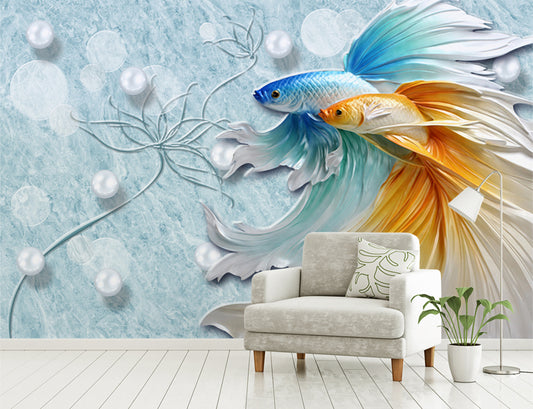 3D Fish Wall Mural