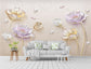 3D floral with gems wall art wallpaper