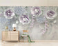 Living Room - 3D Flower Lavender Custom Wallpaper