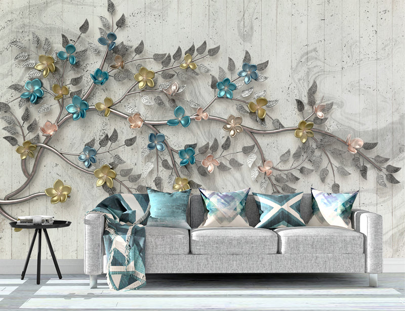 3D Effect Branches Wallpaper – Home Decoram