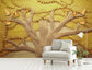 Wood carving wall art 3D wallpaper - view 3