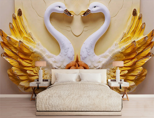 New Luxury Swan Bird 3D Wallmural