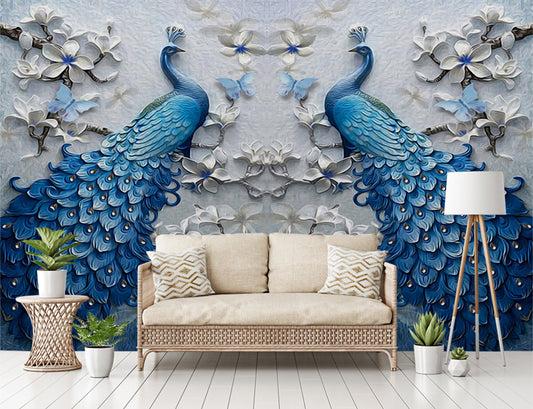 Peacock 3D Wall Art Wallpaper