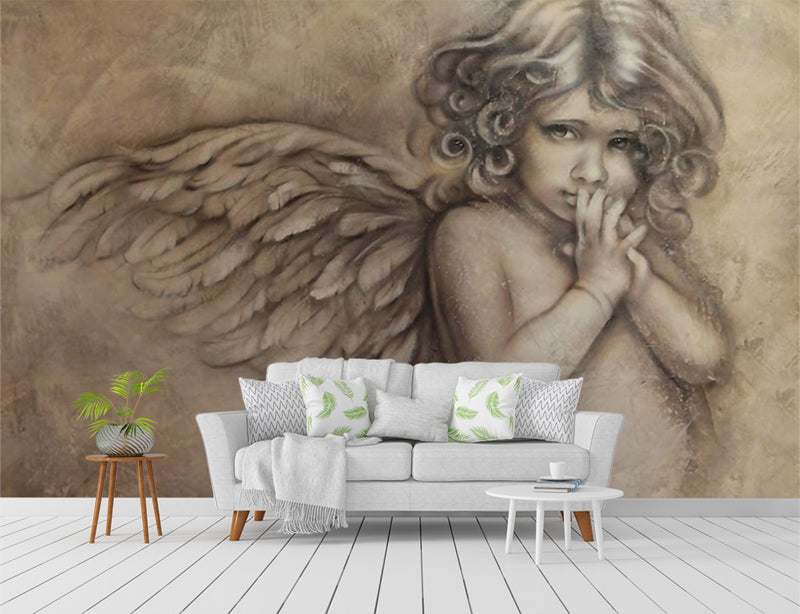 3D Little Angel Wall Mural Wallpaper