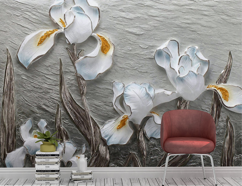 White Flower Design Wallpaper