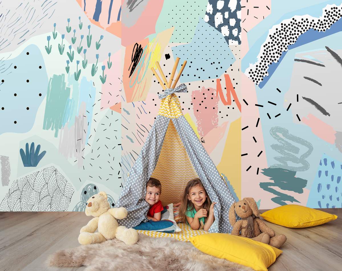 Kids Room pastel colours Nursey Room Wallpaper