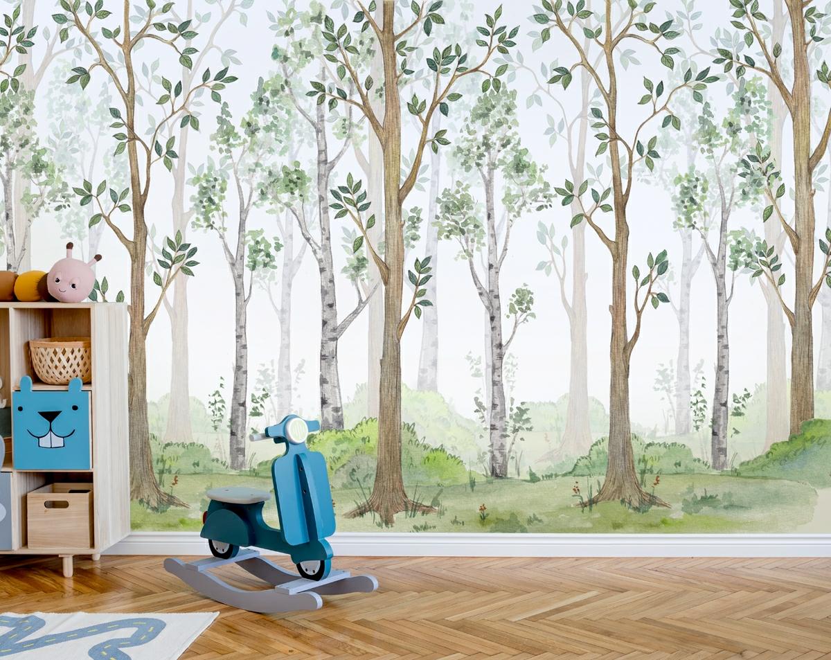 Nursery Woodland Birch Wallpaper
