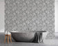 Stylish Trendy Monochrome Banana Leaf Wallpaper Rolls