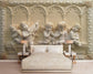 Bedroom - Five Little Marble Angel with Wings Wallpaper 3d Wall Mural