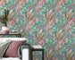 Rainforest Escape Green Pink Flowers Wallpaper