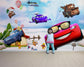 Cartoon cars wallpaper for kids room - view 3