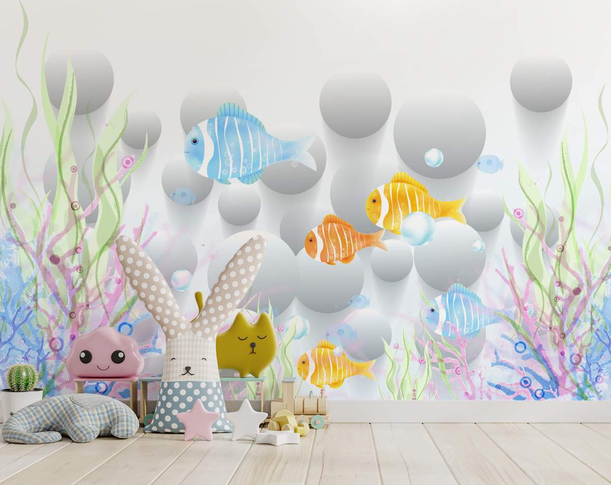 Deep Sea Fish 3D Kids Wallpaper