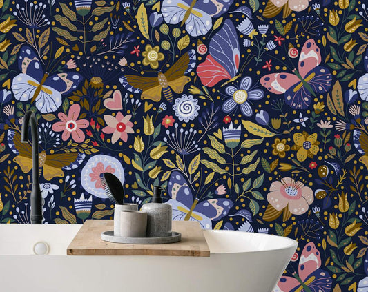 Colourfull Butterfly KIds Room Wallpaper Rolls