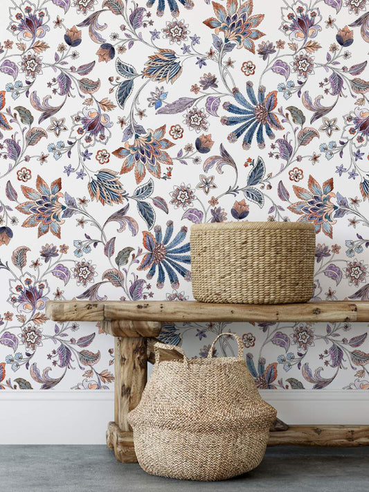 Embroidery Pattern Decorative Floral Wallpaper Rolls