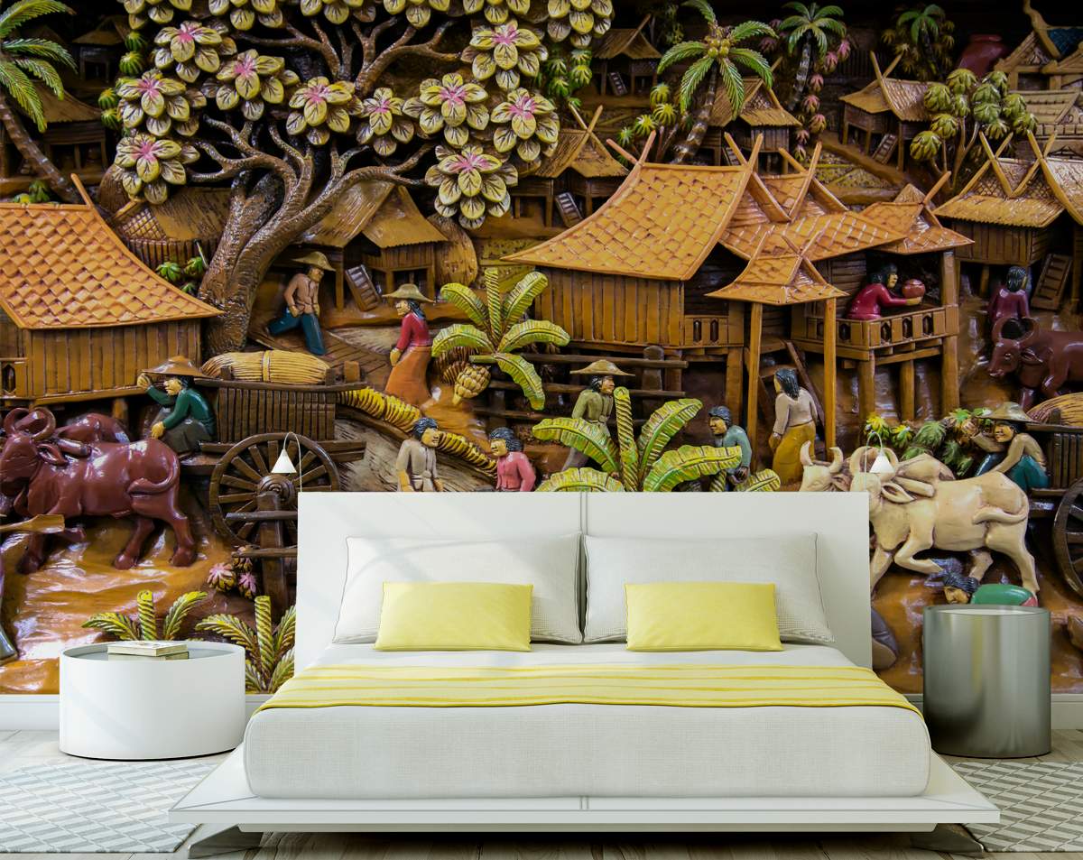 Ancient Lifestyle 3d Wall Mural Wallpaper