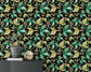 Retro Tropical Leaves Forest Design Wallpaper