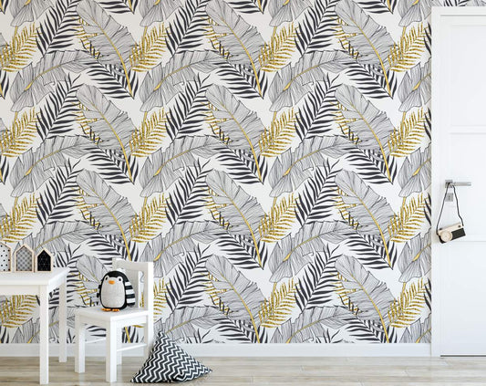 Stylish Trendy Exotic Banana Palm LeavesWallpaper Rolls