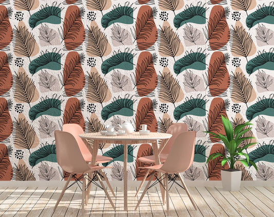 Abstract Leaves Style Rolls Wallpaper