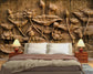 3D floral sculpture wallpaper