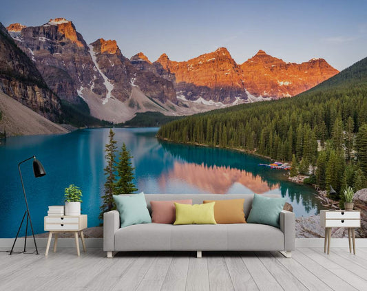 Nature Mountain Forest & River 3D Wallpaper