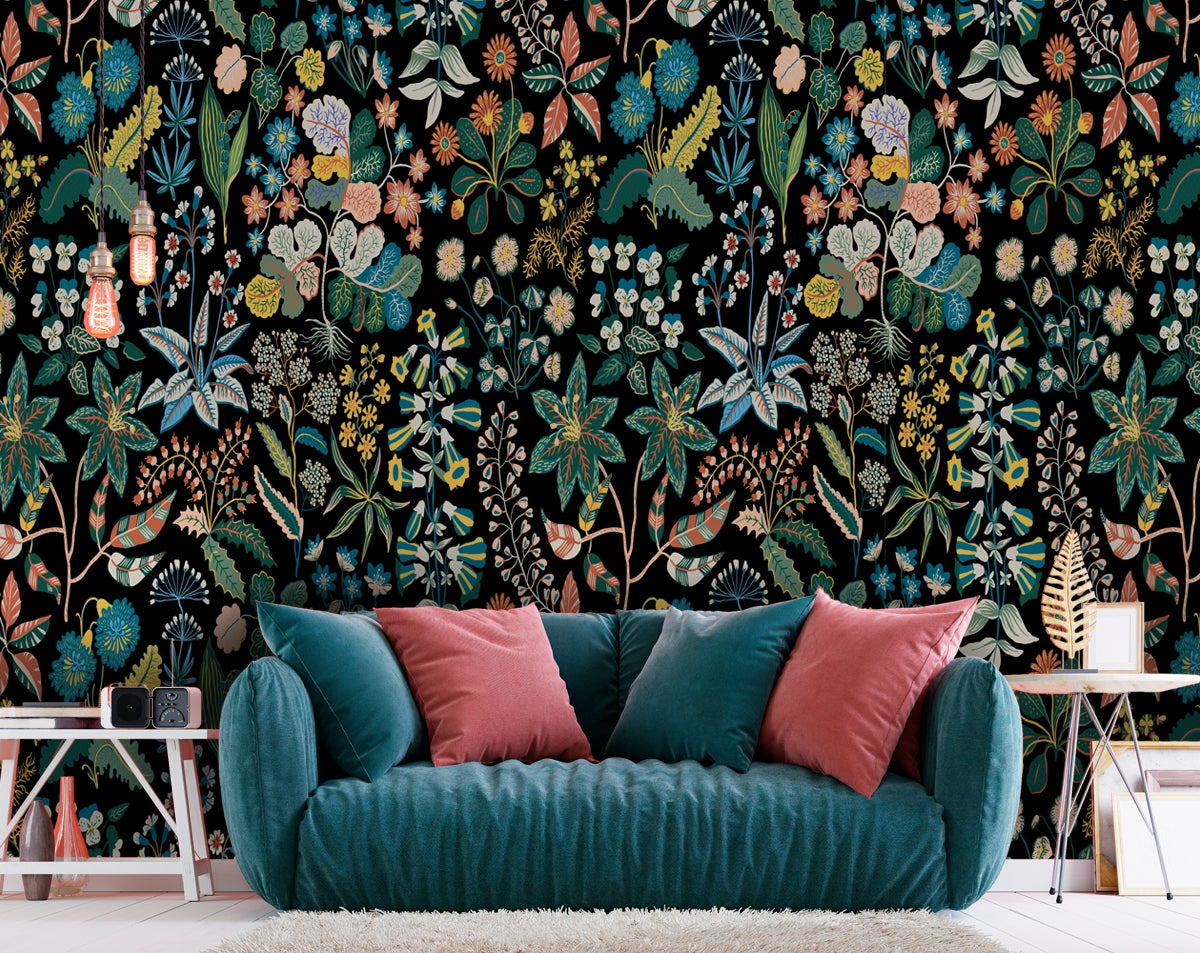 Bright Floral Design Wallpaper for Walls | Juncaceae